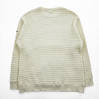 MANASTASH 7113113 Ivory Waffle Knit Kangaroo Pocket Crewneck Sweatshirt Men's L SNUGGLE SNUG THERMAL 21