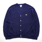 IZOD LACOSTE 80s Made in USA Crocodile Logo Acrylic V-Neck Cardigan Navy XL
