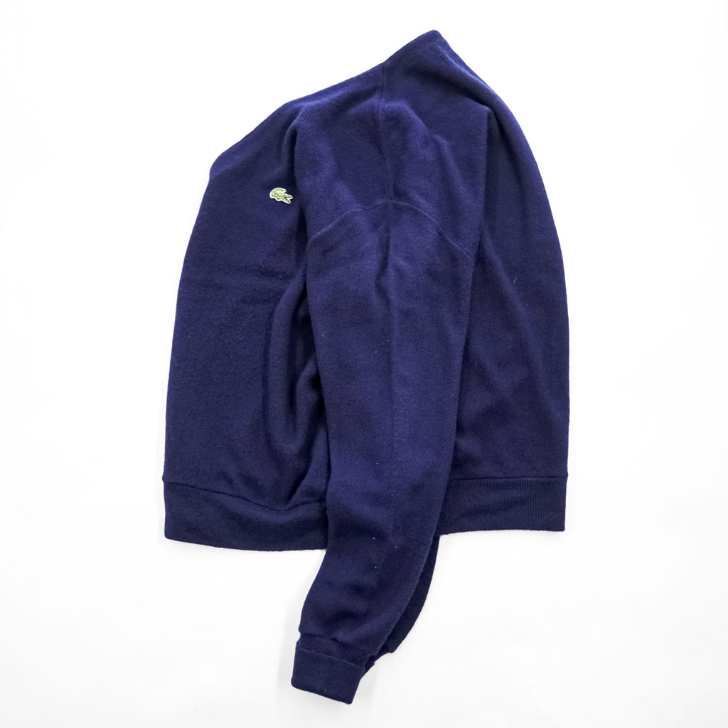 IZOD LACOSTE 80s Made in USA Crocodile Logo Acrylic V-Neck Cardigan Navy XL
