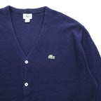 IZOD LACOSTE 80s Made in USA Crocodile Logo Acrylic V-Neck Cardigan Navy XL