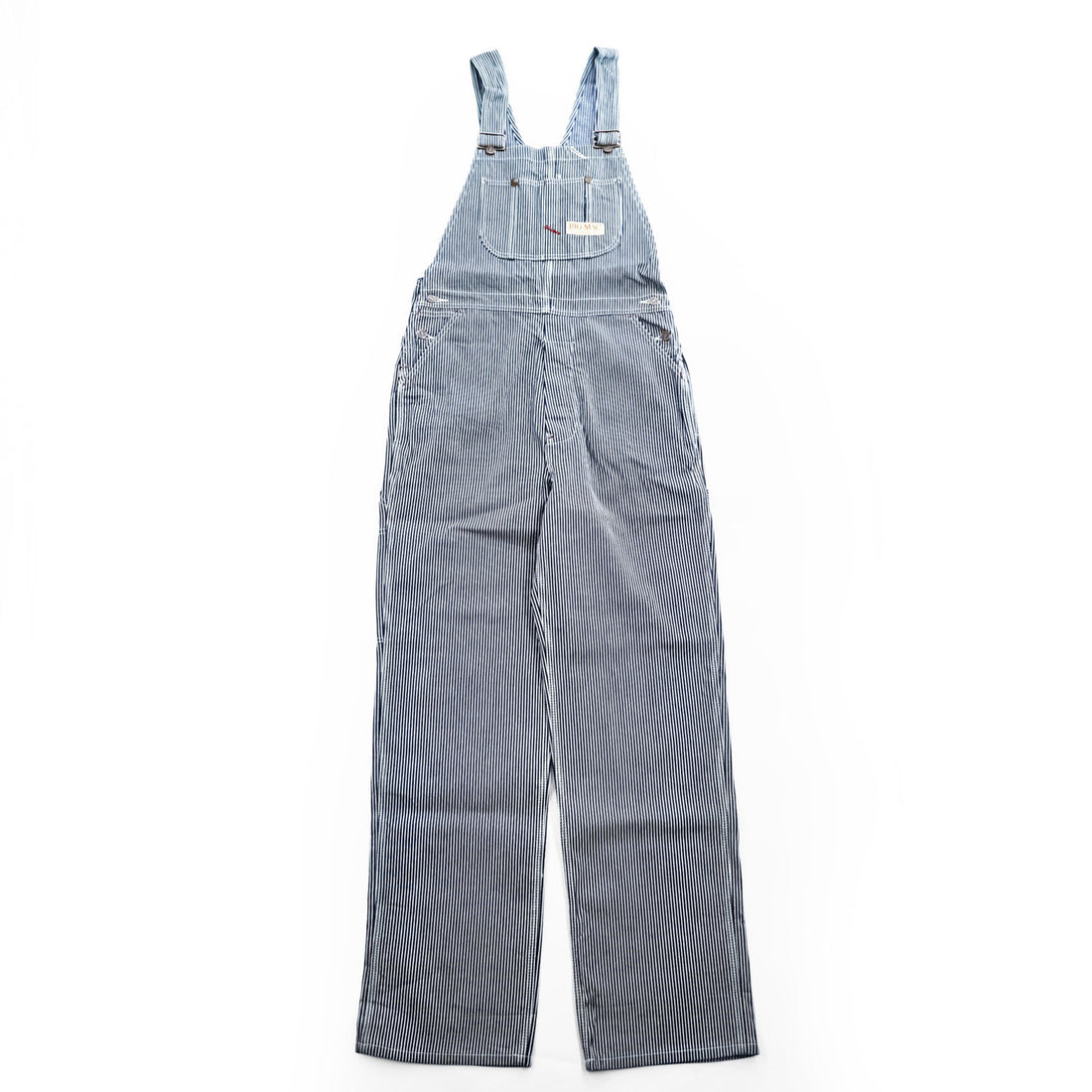 BIG MAC Hickory Stripe Cotton Bib Overalls W36 L34