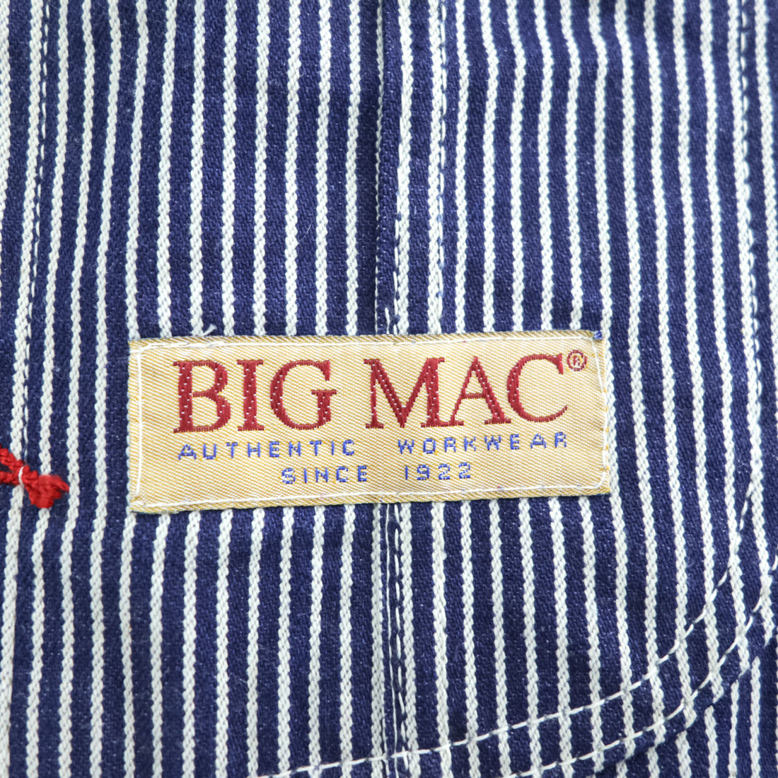 BIG MAC Hickory Stripe Cotton Bib Overalls W36 L34