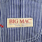 BIG MAC Hickory Stripe Cotton Bib Overalls W36 L34
