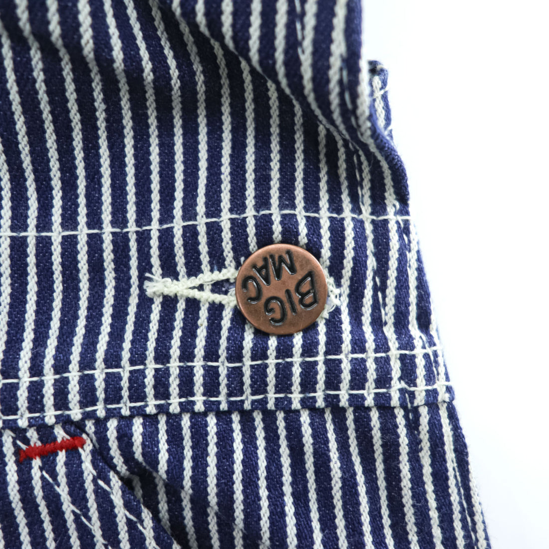 BIG MAC Hickory Stripe Cotton Bib Overalls W36 L34