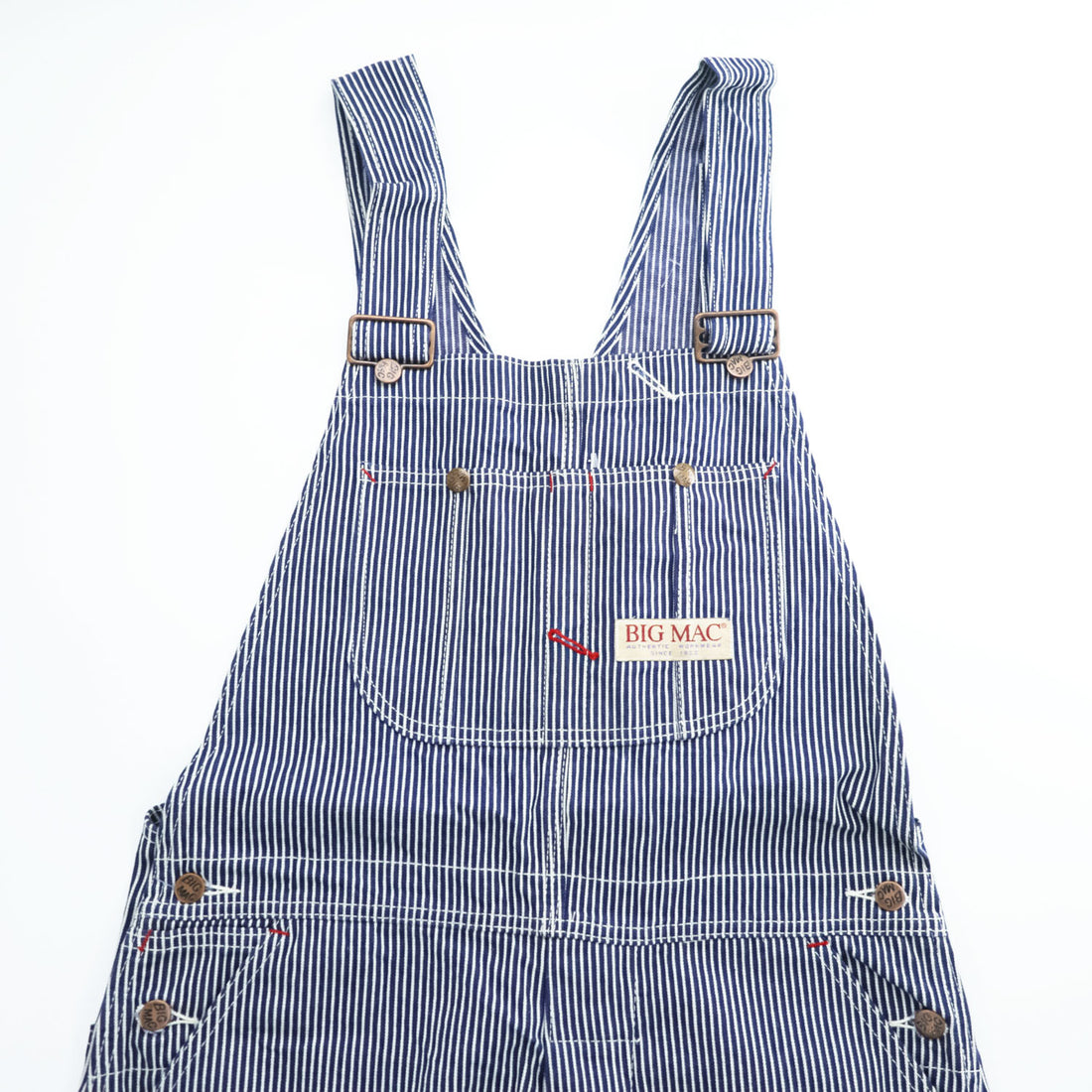 BIG MAC Hickory Stripe Cotton Bib Overalls W36 L34