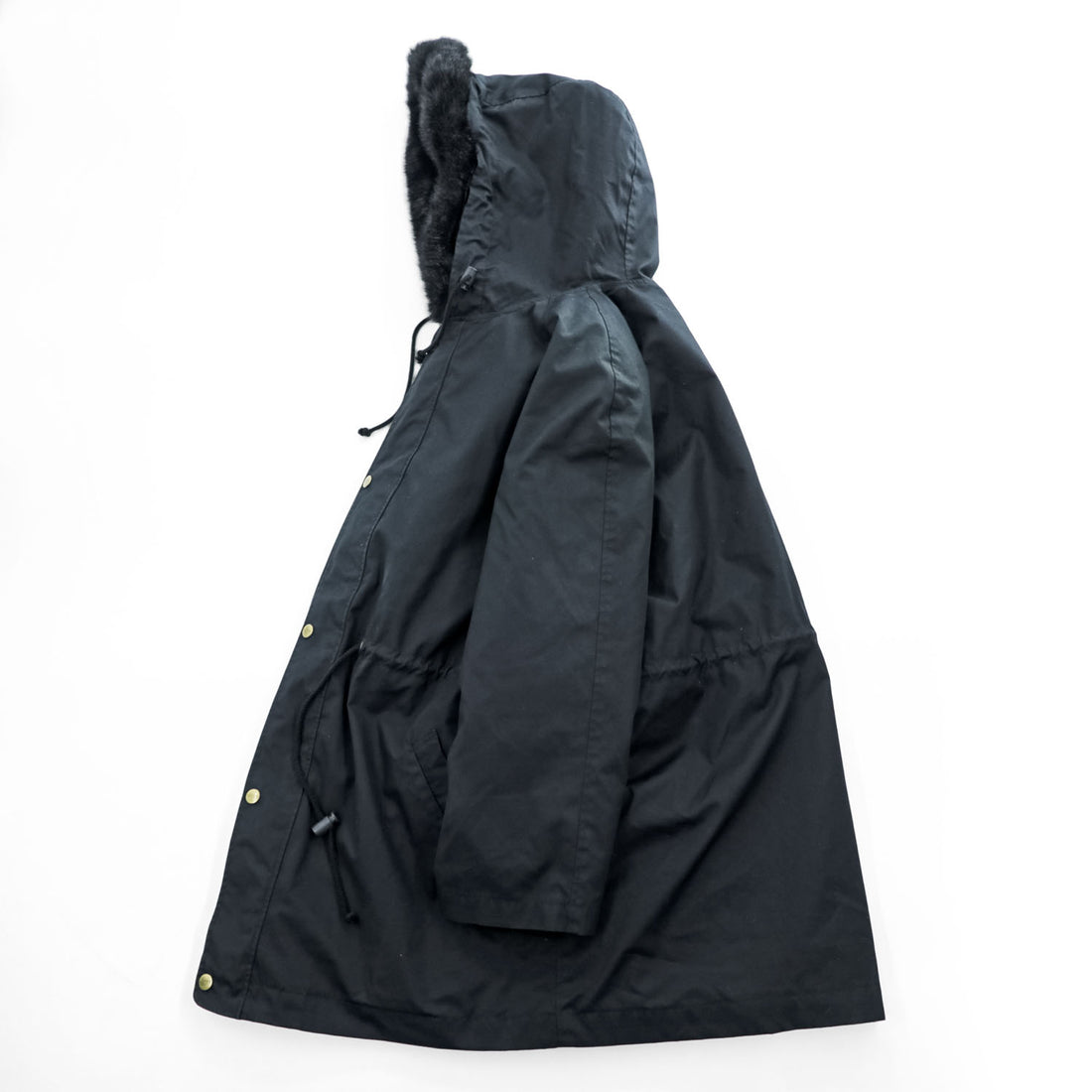 KETTY Black 3-Way Hooded Parka Coat Quilted Zip-Out Liner Faux Fur Women's M