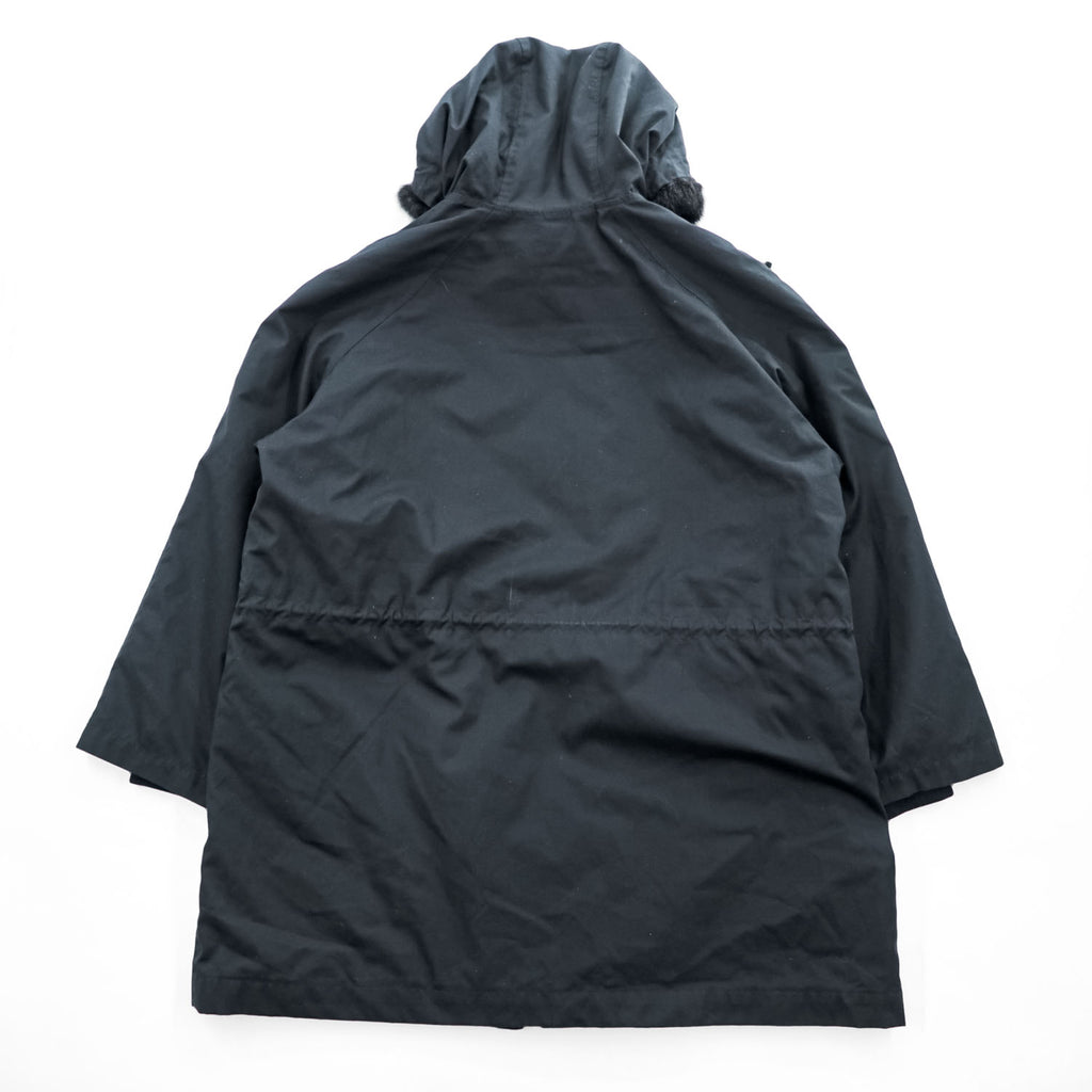 KETTY Black 3-Way Hooded Parka Coat Quilted Zip-Out Liner Faux Fur Women's M