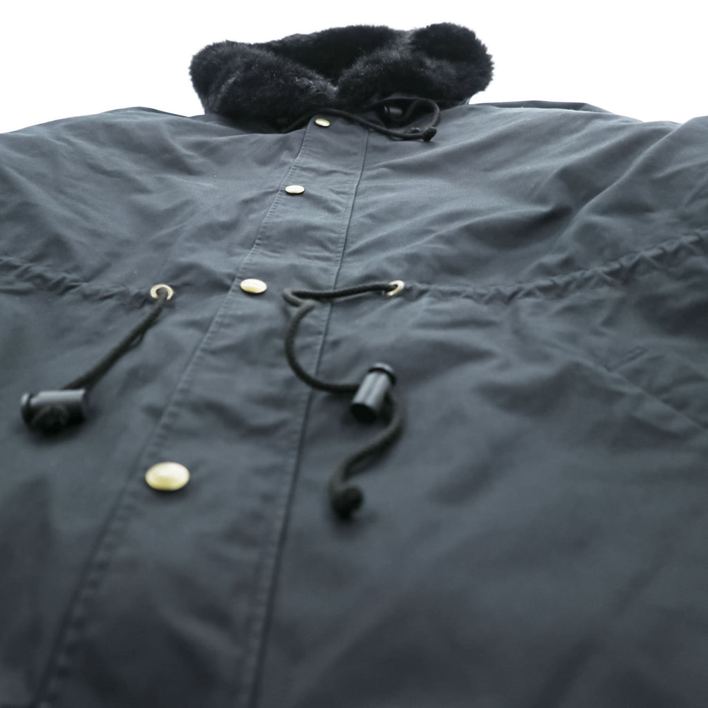 KETTY Black 3-Way Hooded Parka Coat Quilted Zip-Out Liner Faux Fur Women's M
