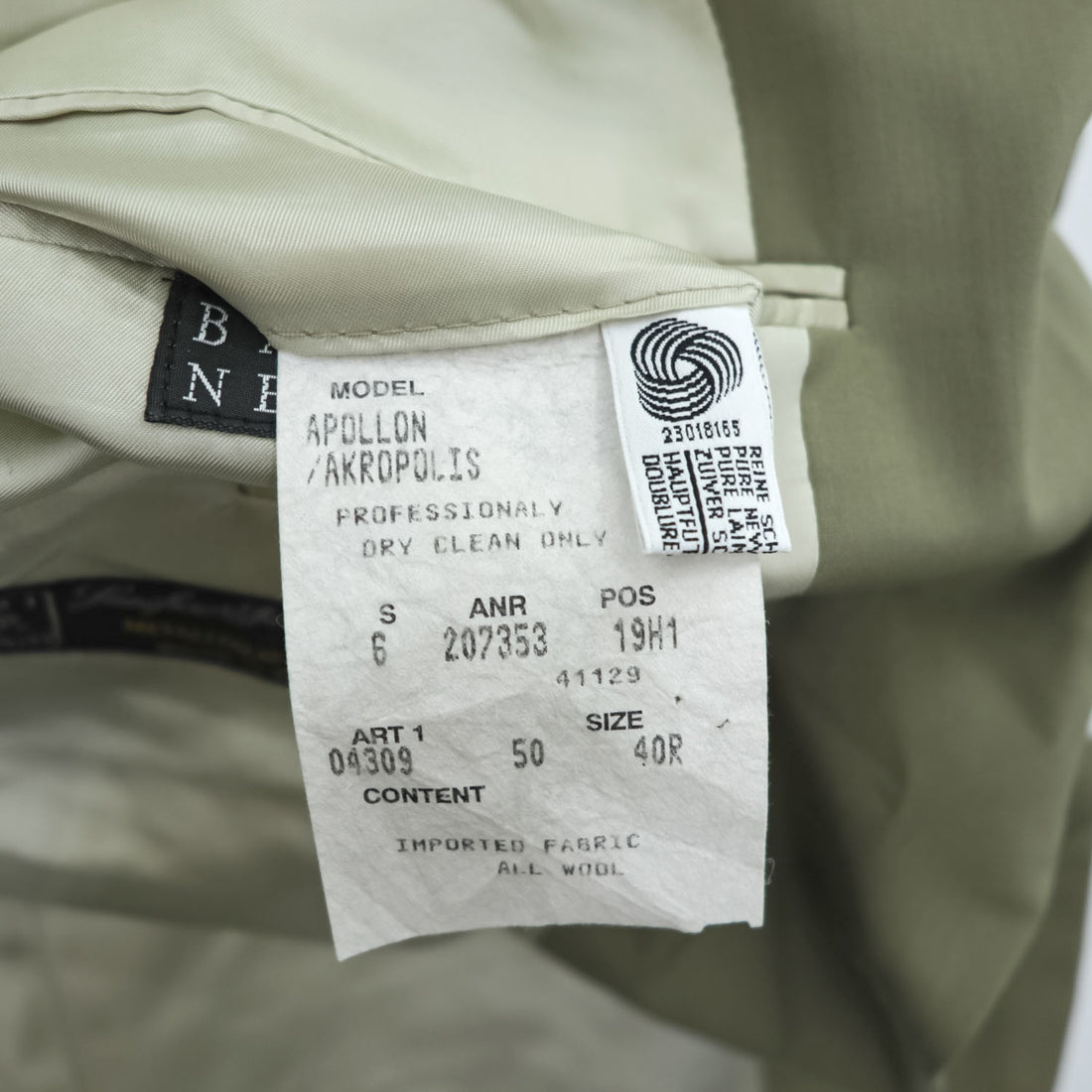Hugo Boss × BARNEYS NEWYORK Cerruti 1881 Wool 2 Button Blazer Olive 40R Made in USA