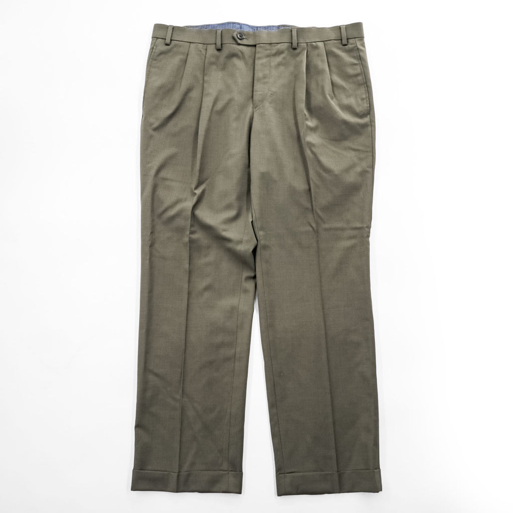 LAUREN RALPH LAUREN スラックス パンツ L ストレッチ 2タック プリーツ ダブルカフス HIGH PERFOMANCE WOOL