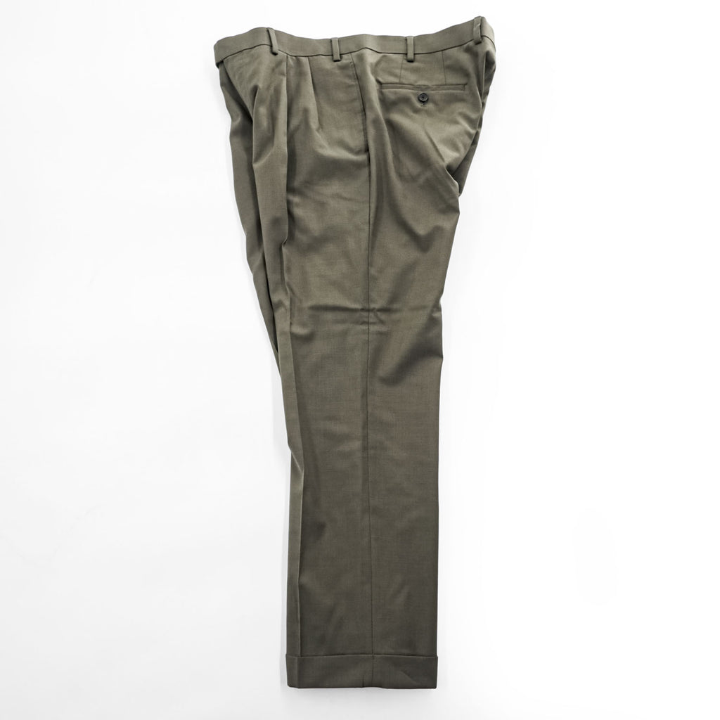 LAUREN RALPH LAUREN スラックス パンツ L ストレッチ 2タック プリーツ ダブルカフス HIGH PERFOMANCE WOOL