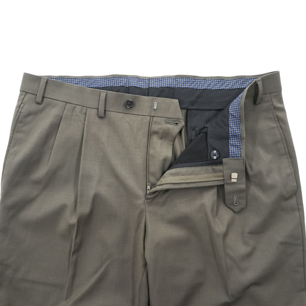 LAUREN RALPH LAUREN スラックス パンツ L ストレッチ 2タック プリーツ ダブルカフス HIGH PERFOMANCE WOOL