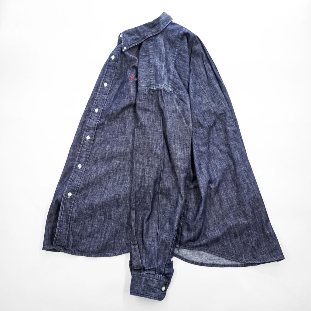 Ralph Lauren 90年代 ヴィンテージ BLAIRE 長袖 デニムシャツ XL スモールポニー ロゴ 刺繍