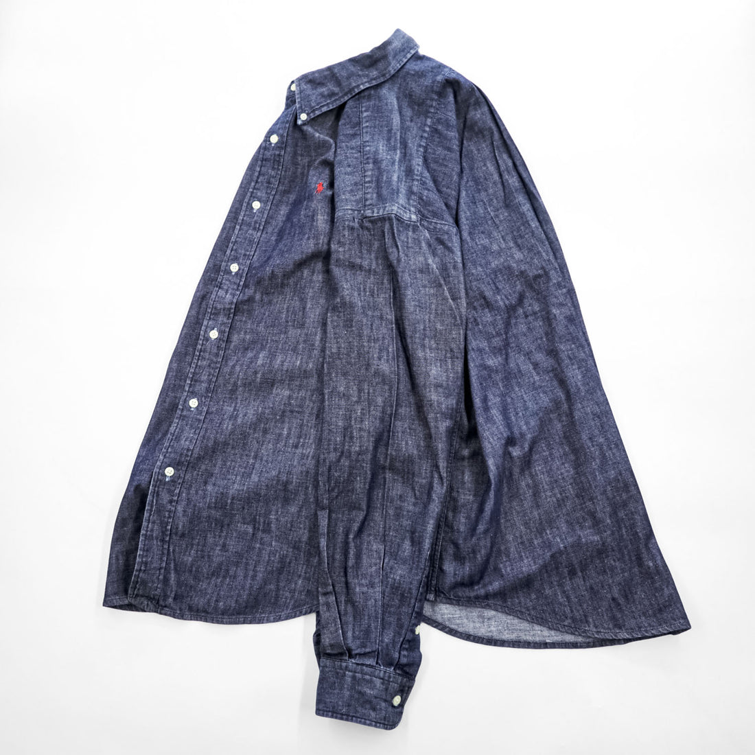 Ralph Lauren 90年代 ヴィンテージ BLAIRE 長袖 デニムシャツ XL スモールポニー ロゴ 刺繍