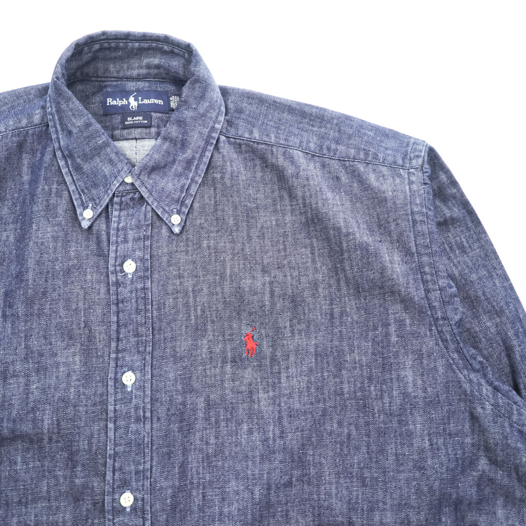 Ralph Lauren 90年代 ヴィンテージ BLAIRE 長袖 デニムシャツ XL スモールポニー ロゴ 刺繍