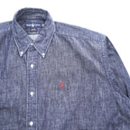 Ralph Lauren 90年代 ヴィンテージ BLAIRE 長袖 デニムシャツ XL スモールポニー ロゴ 刺繍