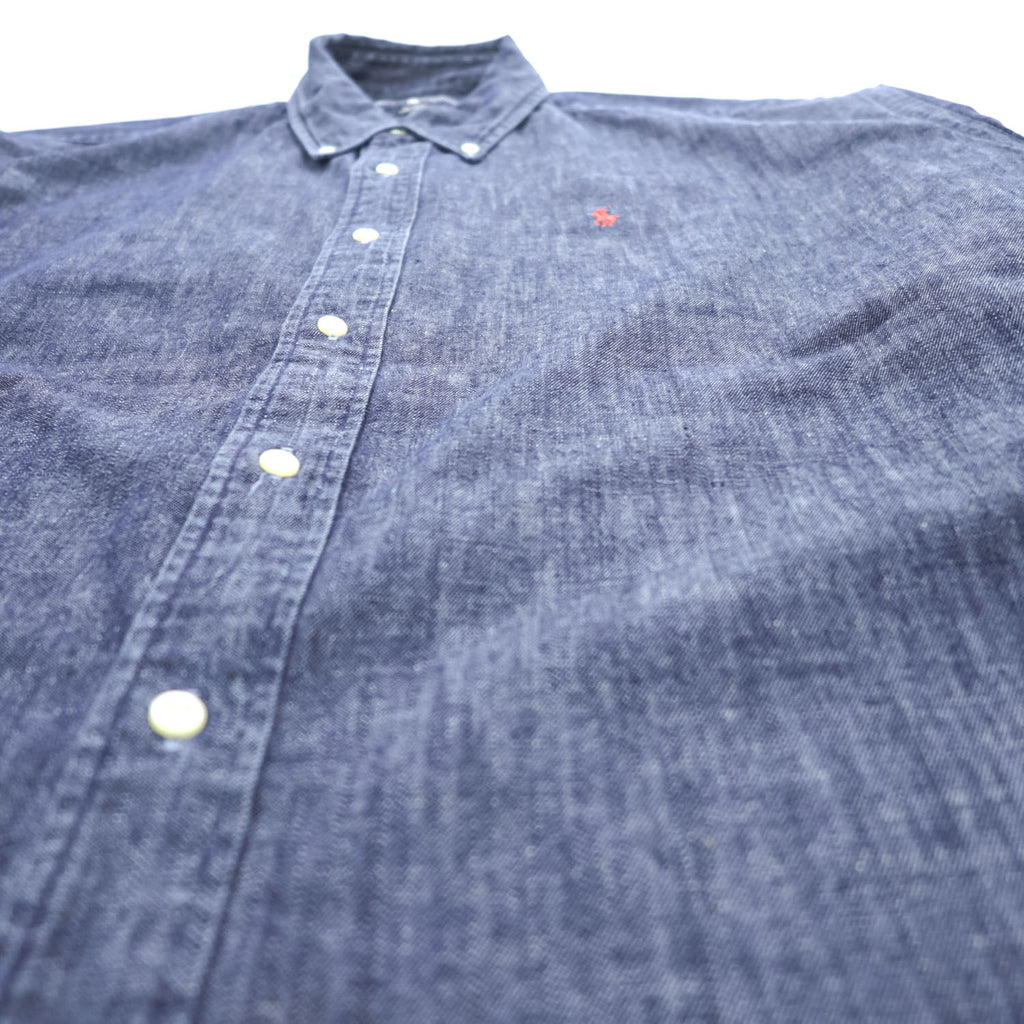 Ralph Lauren 90年代 ヴィンテージ BLAIRE 長袖 デニムシャツ XL スモールポニー ロゴ 刺繍