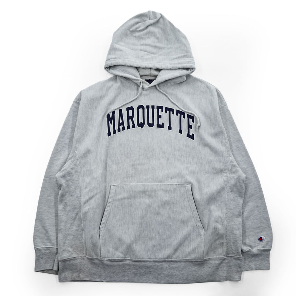 Champion 00年代 リバースウィーブ REVERSE WEAVE プルオーバー パーカー XL グレー アーチロゴ MARQUETE カンガルーポケット