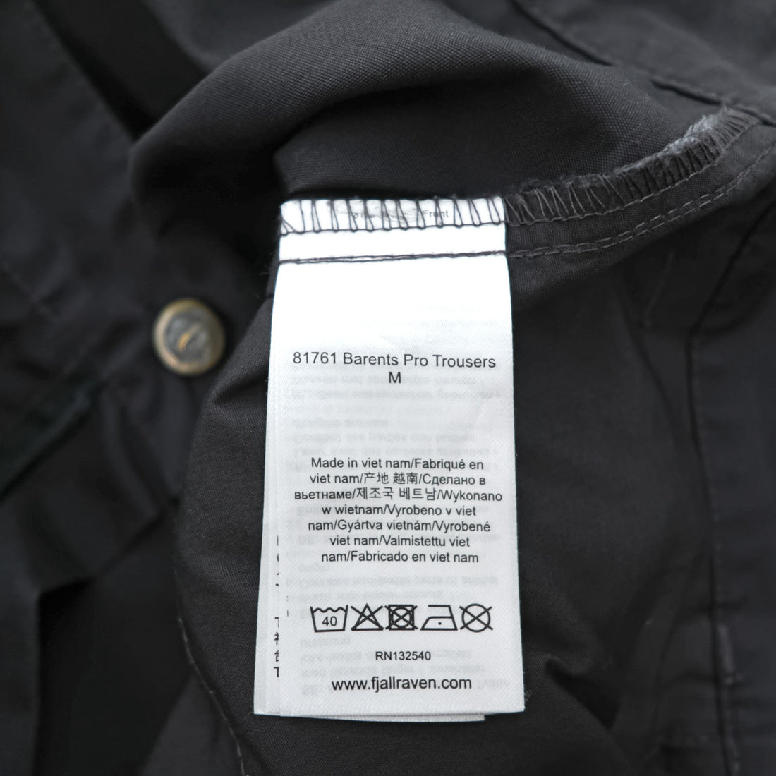 FJALL RAVEN Barents Pro Trousers G-1000 Outdoor Cargo Double Knee M Black, Gray 81761