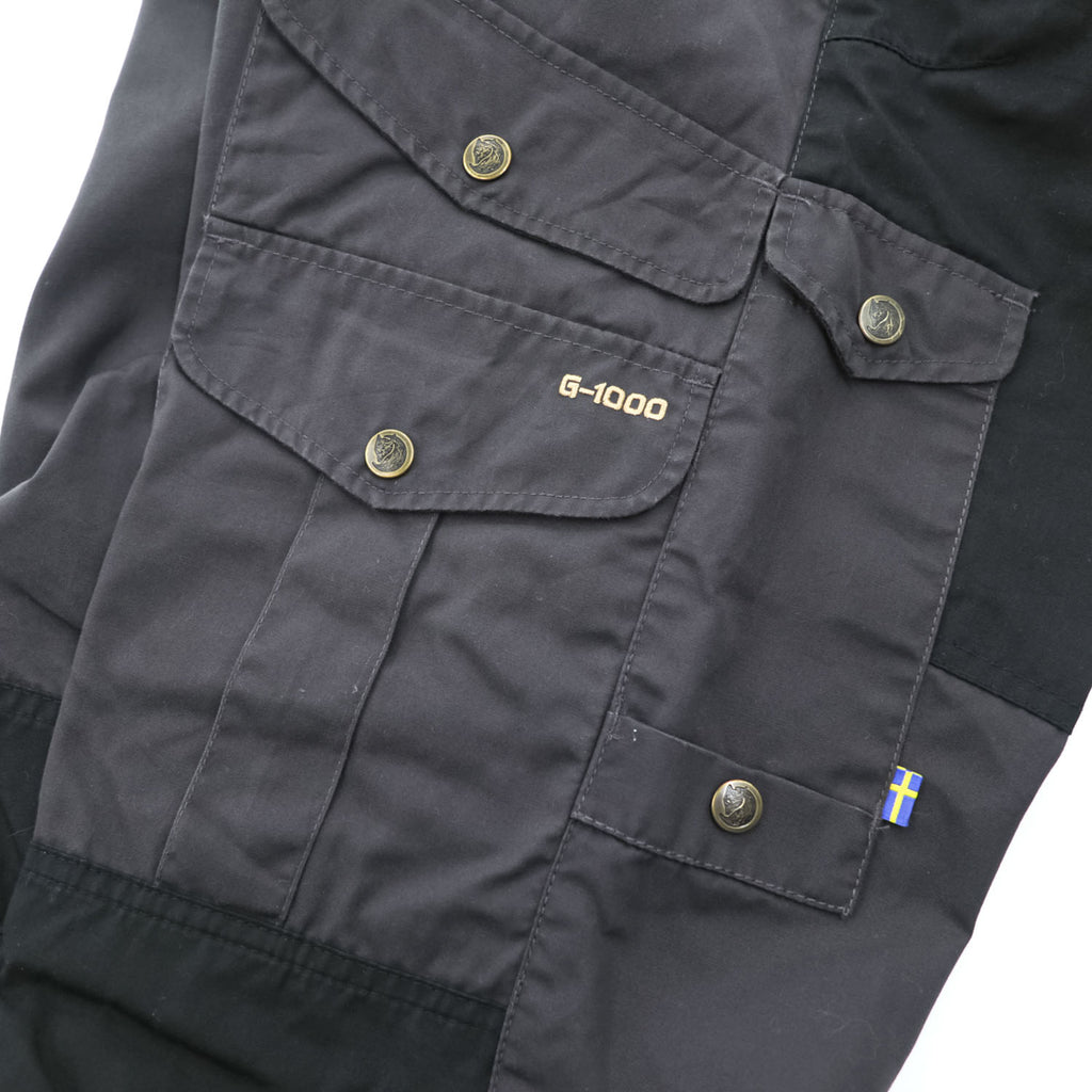 FJALL RAVEN Barents Pro Trousers G-1000 Outdoor Cargo Double Knee M Black, Gray 81761