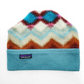 Patagonia Fleece Beanie Hat Geometric Aztec Pattern Turquoise Multicolor Size L