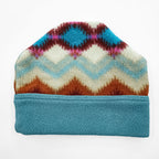 Patagonia Fleece Beanie Hat Geometric Aztec Pattern Turquoise Multicolor Size L