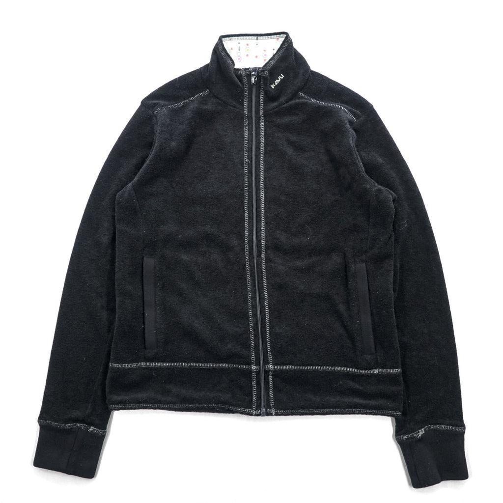 KAVU Black Full-Zip Fleece Jacket Size M L/S FZ Fleece Throwshirt
