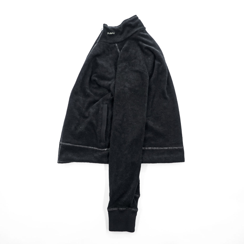 KAVU Black Full-Zip Fleece Jacket Size M L/S FZ Fleece Throwshirt