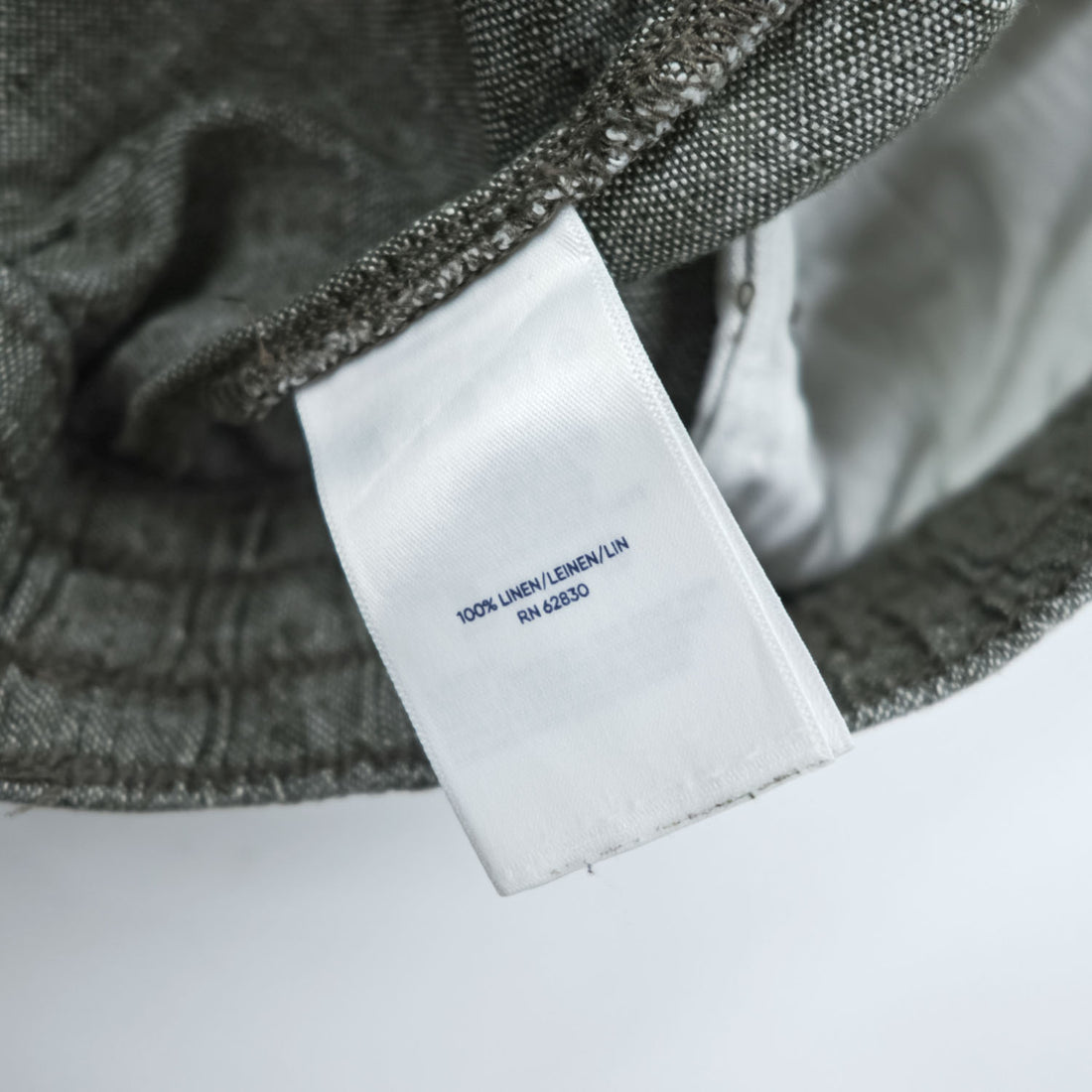LANDS' END 100% Linen Drawstring Cargo Pants Khaki