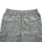 LANDS' END 100% Linen Drawstring Cargo Pants Khaki