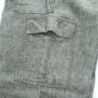 LANDS' END 100% Linen Drawstring Cargo Pants Khaki