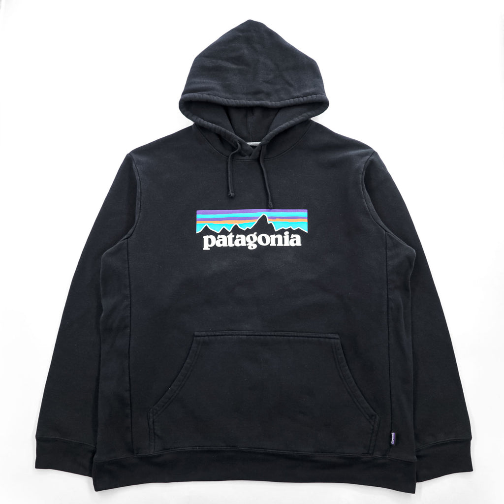 Patagonia P-6 Logo Uprisal Hoody 20s Black Pullover Hoodie XL