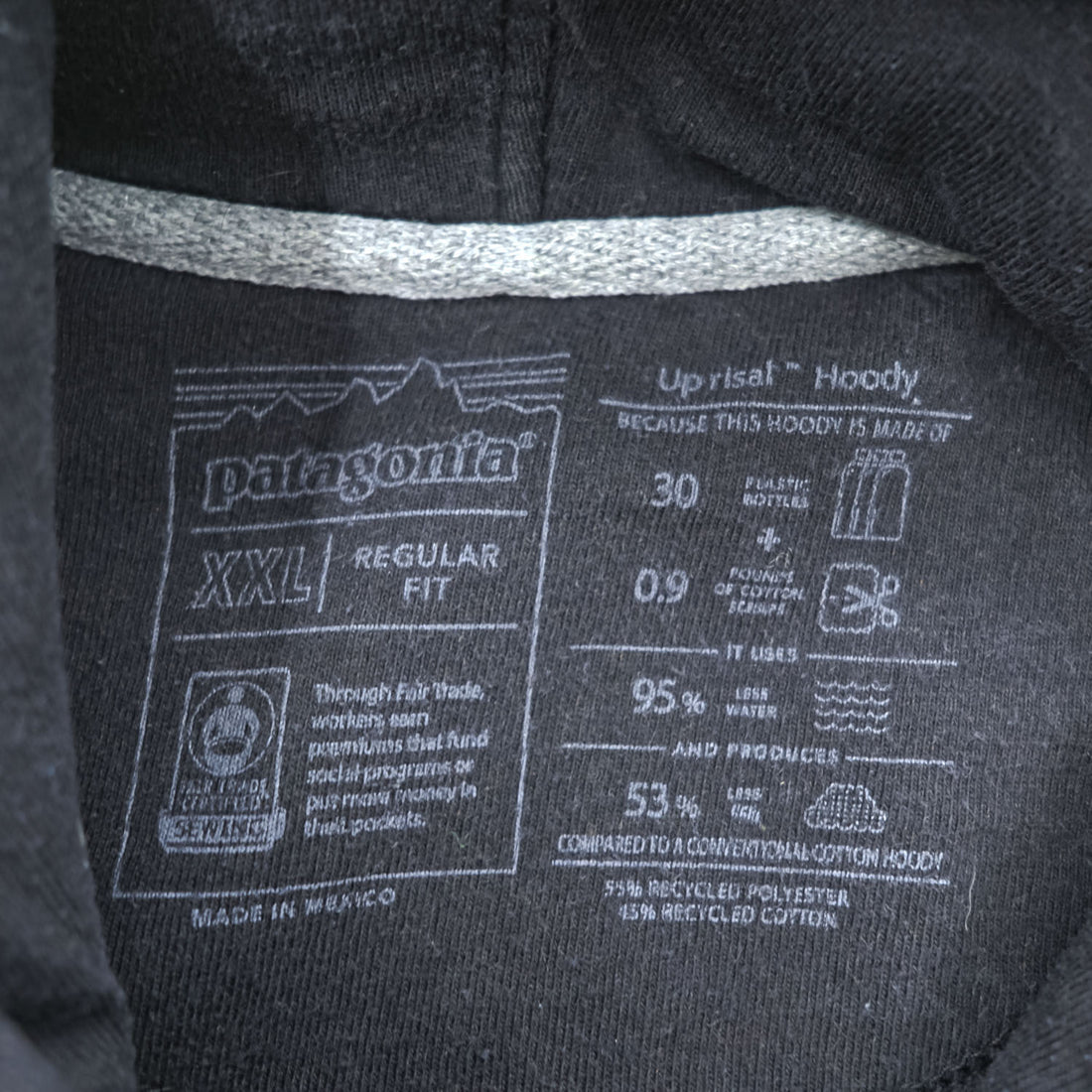 Patagonia P-6 Logo Uprisal Hoody 20s Black Pullover Hoodie XL