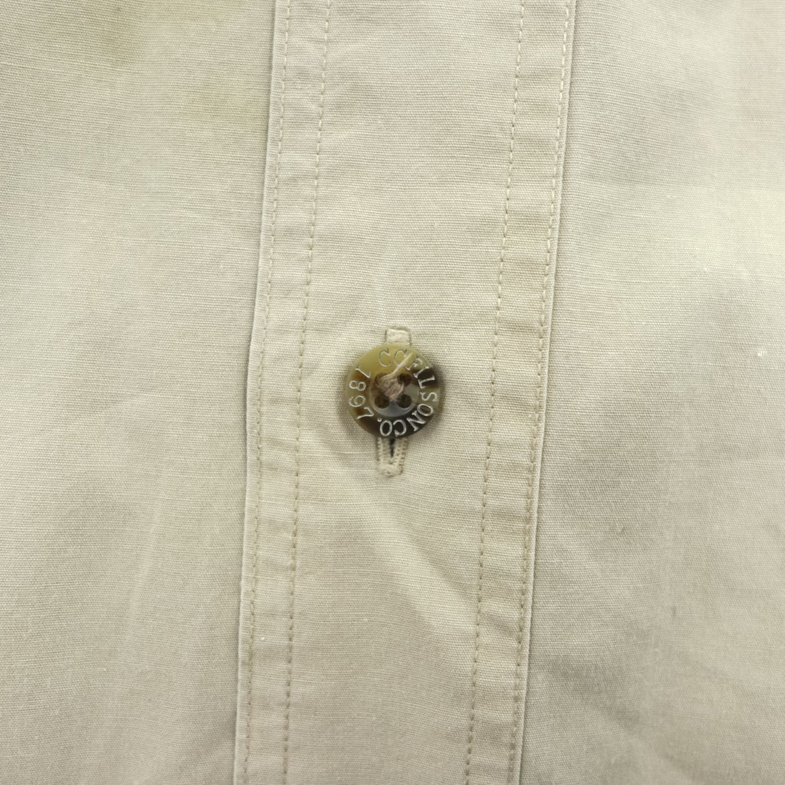 Vintage 90s Filson Safari Cloth Shirt XL Khaki Beige Cotton Hong Kong Field Hunting