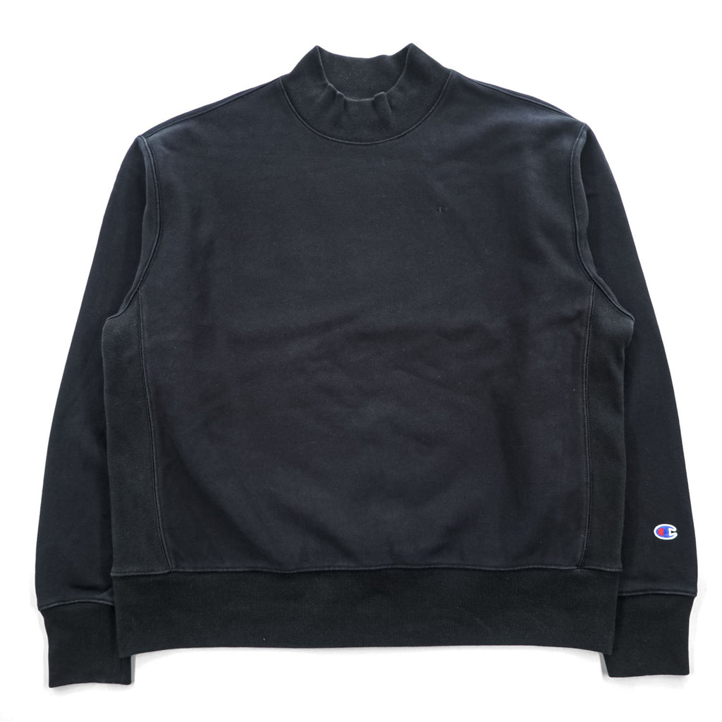 Champion Reverse Weave 20s Black Mock Neck Sweatshirt X-Large Made in Vietnam