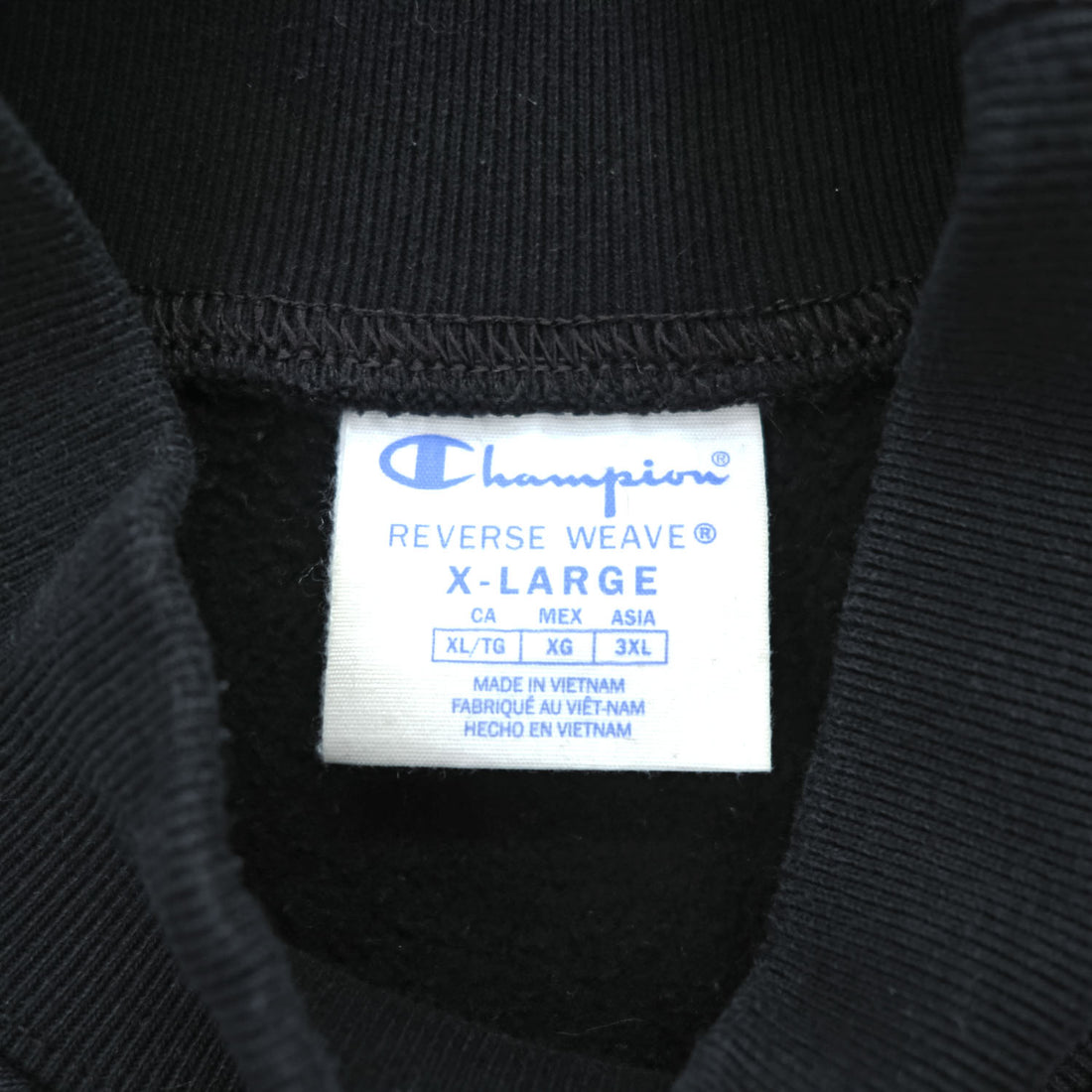 Champion Reverse Weave 20s Black Mock Neck Sweatshirt X-Large Made in Vietnam