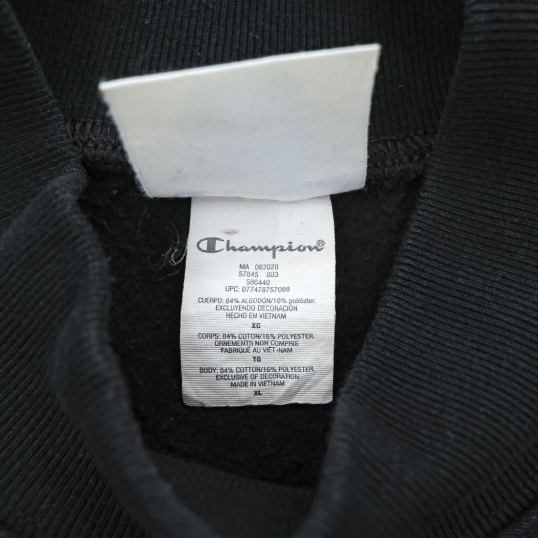 Champion Reverse Weave 20s Black Mock Neck Sweatshirt X-Large Made in Vietnam