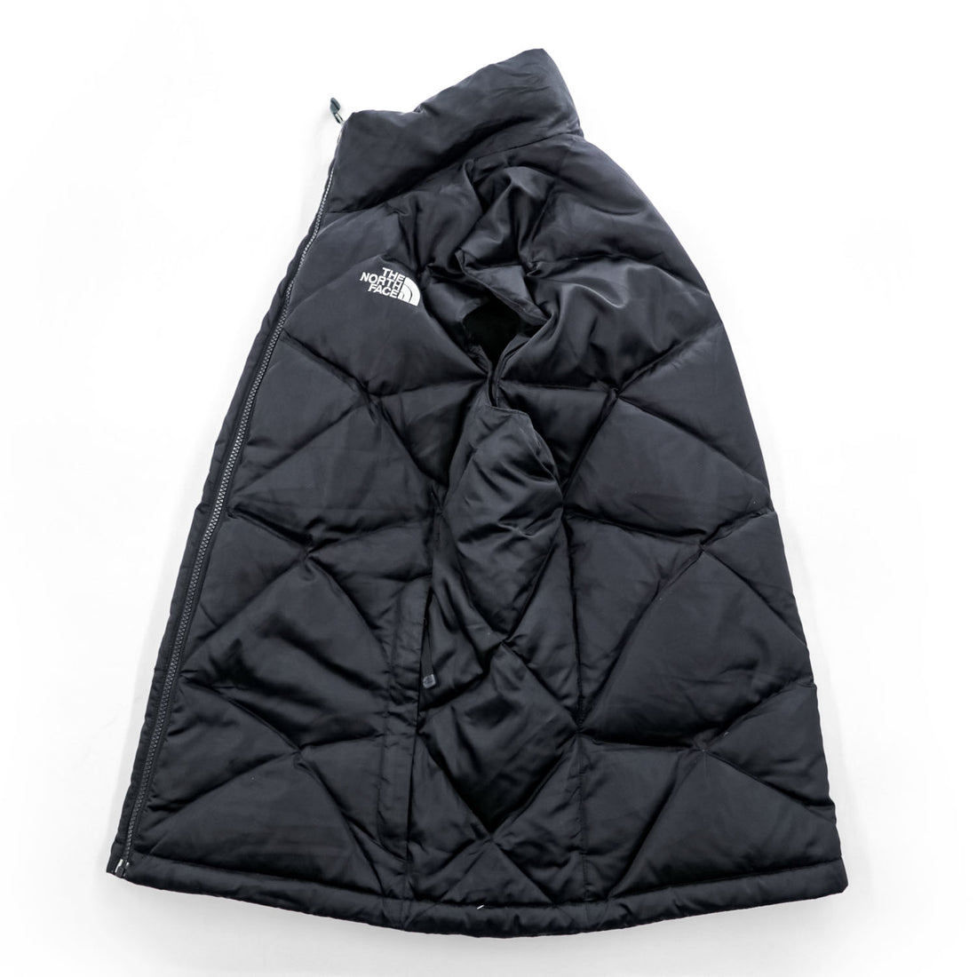 The North Face Women's 550 Fill Down Vest Black Diamond Quilted Puffer XL