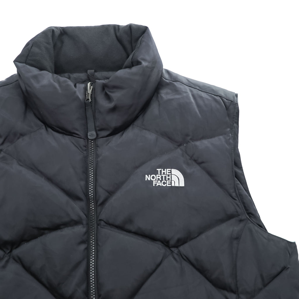 The North Face Women's 550 Fill Down Vest Black Diamond Quilted Puffer XL