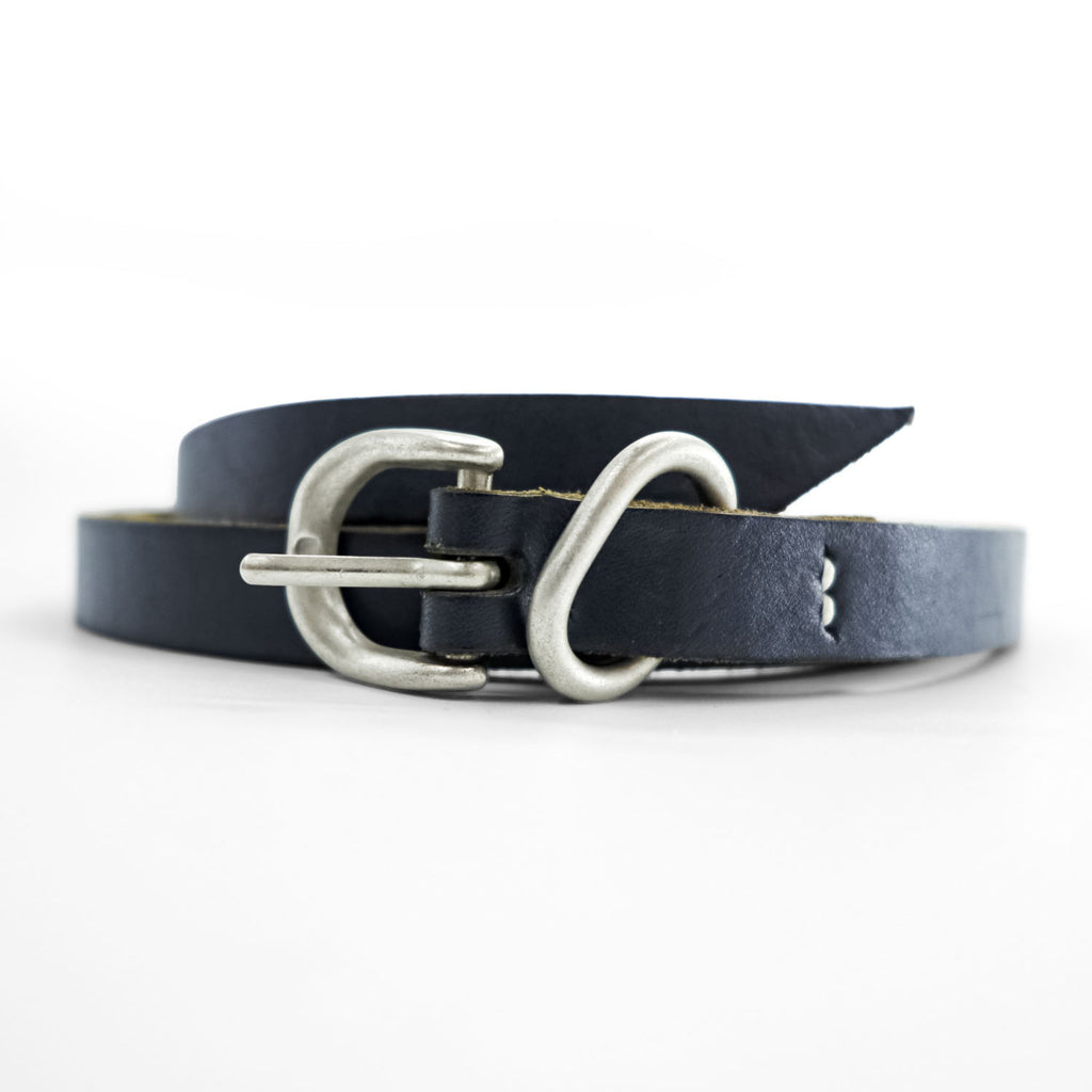 Hender Scheme テールベルト tail belt ナロー ロング レザー 本革 ブラック シルバーバックル