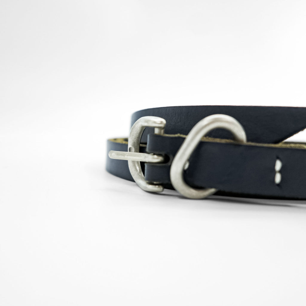 Hender Scheme テールベルト tail belt ナロー ロング レザー 本革 ブラック シルバーバックル