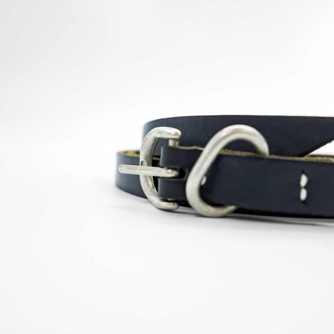 Hender Scheme テールベルト tail belt ナロー ロング レザー 本革 ブラック シルバーバックル