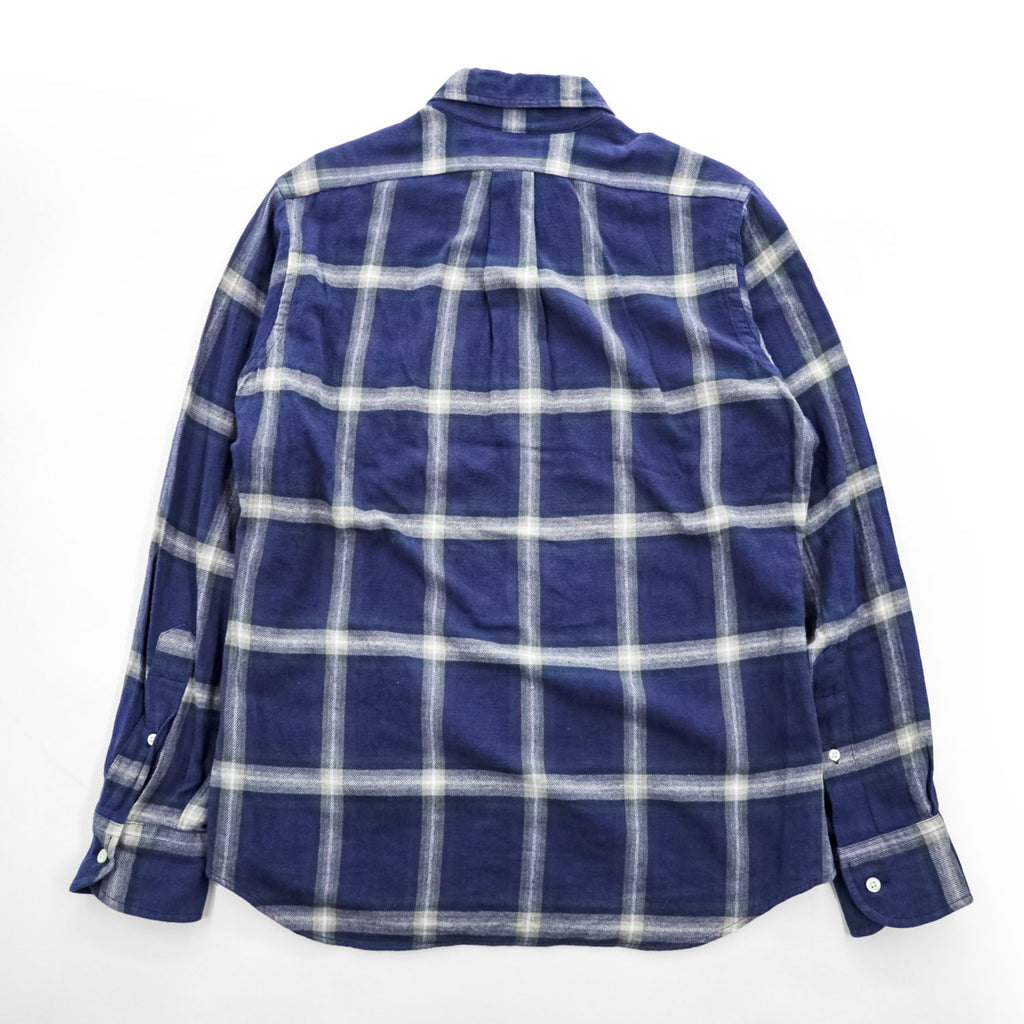 INDIVIDUALIZED SHIRTS USA製 長袖 ボタンダウンシャツ M ネイビー チェック STANDARD FIT