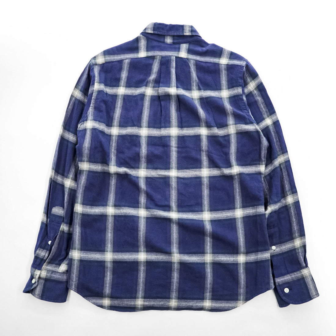 INDIVIDUALIZED SHIRTS USA製 長袖 ボタンダウンシャツ M ネイビー チェック STANDARD FIT