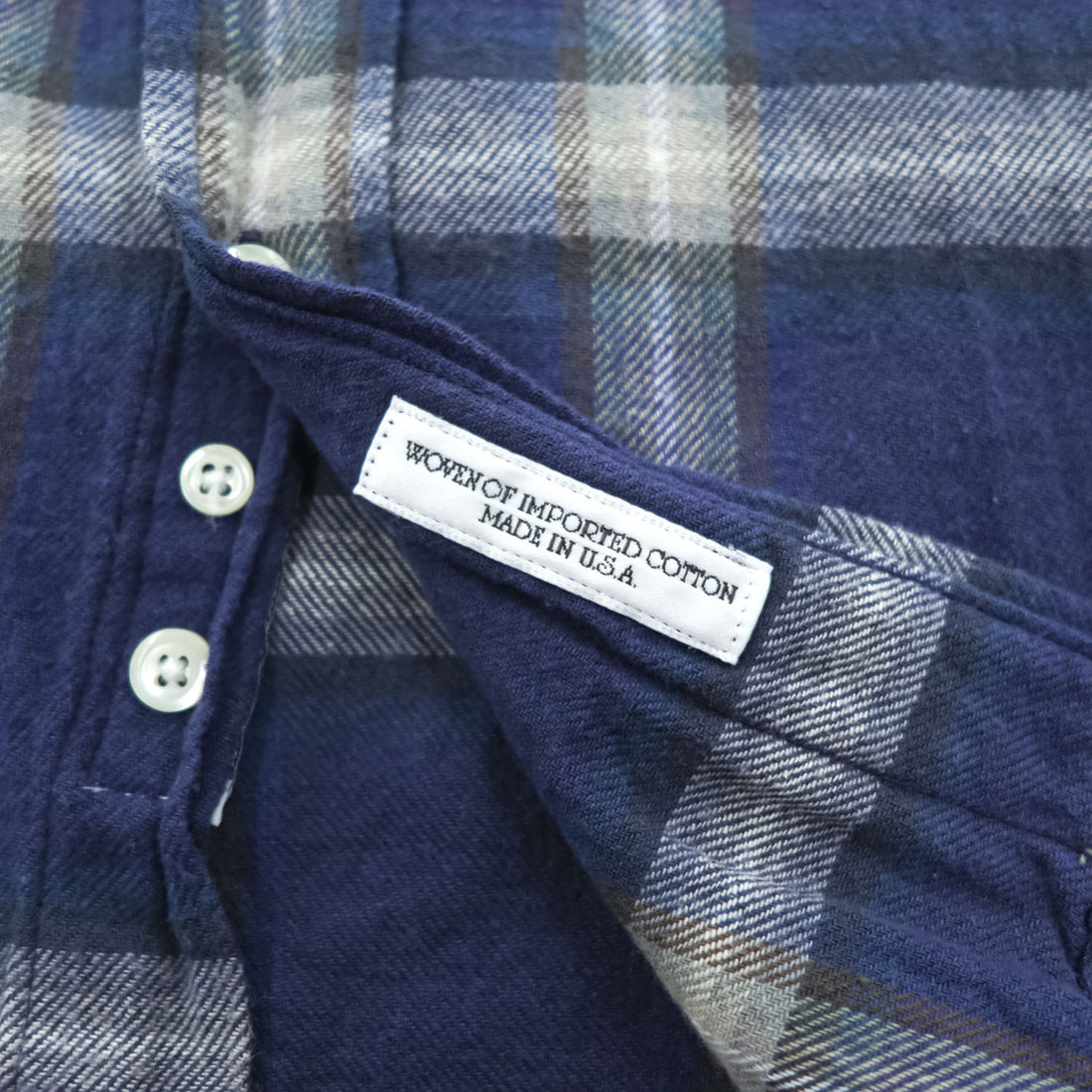 INDIVIDUALIZED SHIRTS USA製 長袖 ボタンダウンシャツ M ネイビー チェック STANDARD FIT