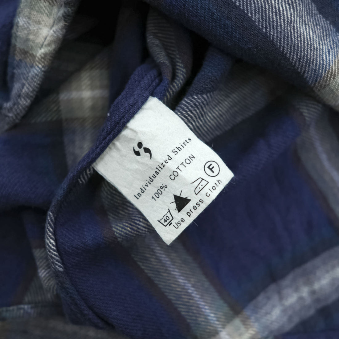 INDIVIDUALIZED SHIRTS USA製 長袖 ボタンダウンシャツ M ネイビー チェック STANDARD FIT