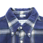 INDIVIDUALIZED SHIRTS USA製 長袖 ボタンダウンシャツ M ネイビー チェック STANDARD FIT