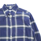 INDIVIDUALIZED SHIRTS USA製 長袖 ボタンダウンシャツ M ネイビー チェック STANDARD FIT