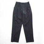 SOUMO Wool Tapered Easy Slacks Pants Black Size 02 Slit 09-SP-001 Made in Japan