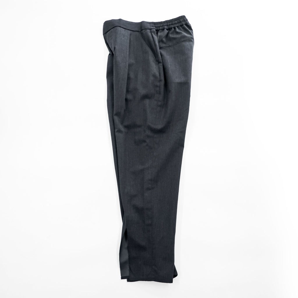 SOUMO Wool Tapered Easy Slacks Pants Black Size 02 Slit 09-SP-001 Made in Japan
